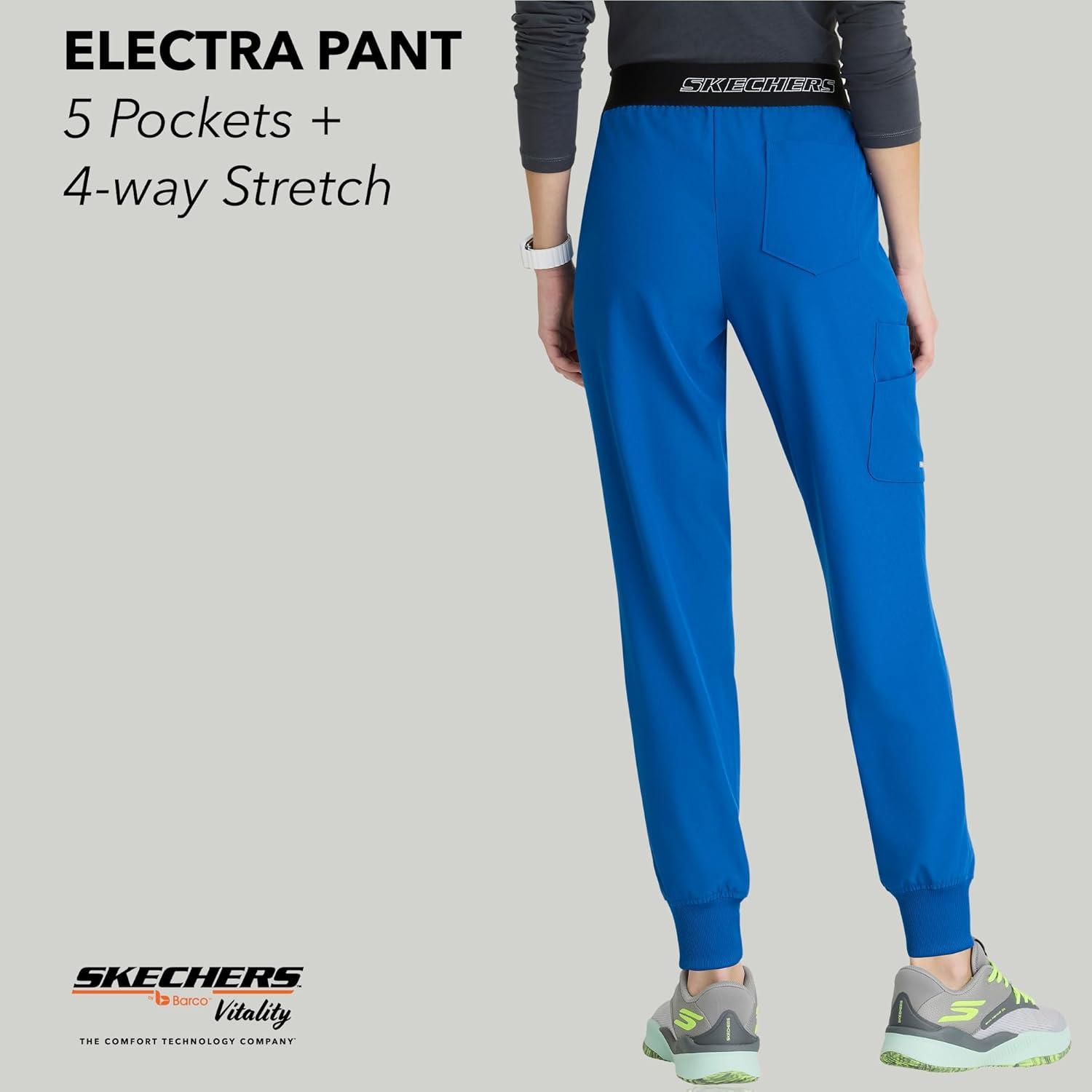 imageBARCO Skechers Vitality Electra Classic Fit Scrub Jogger for Women MidRise 5Pocket Pant with 4Way StretchNew Royal