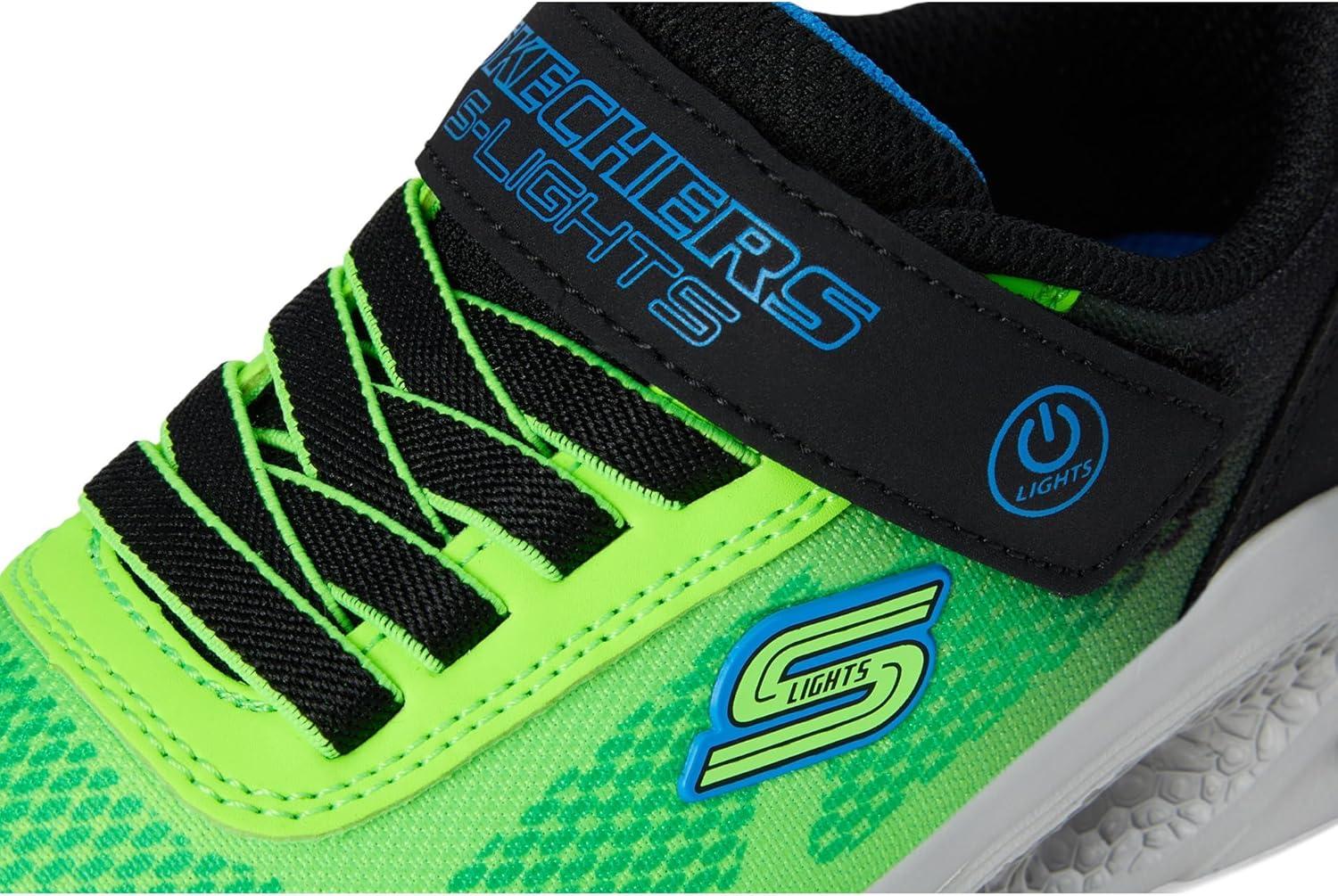 imageSKECHERS Boys MeteorLightskrendoBlackBlueLime