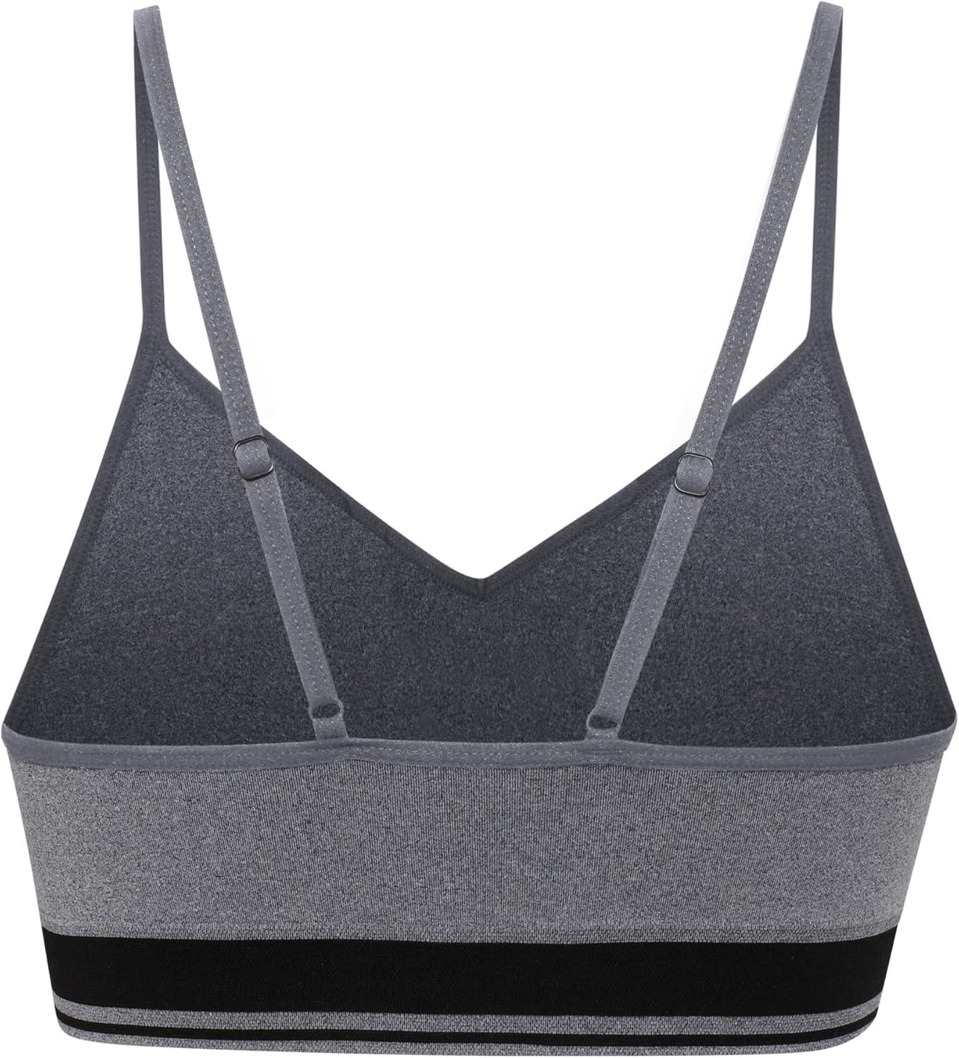 imageSkechers 3 Pack Womens Sports Bra Sujetador Deportivo Seamless Bralette Yoga Athletic WorkoutGreyBlackWhite