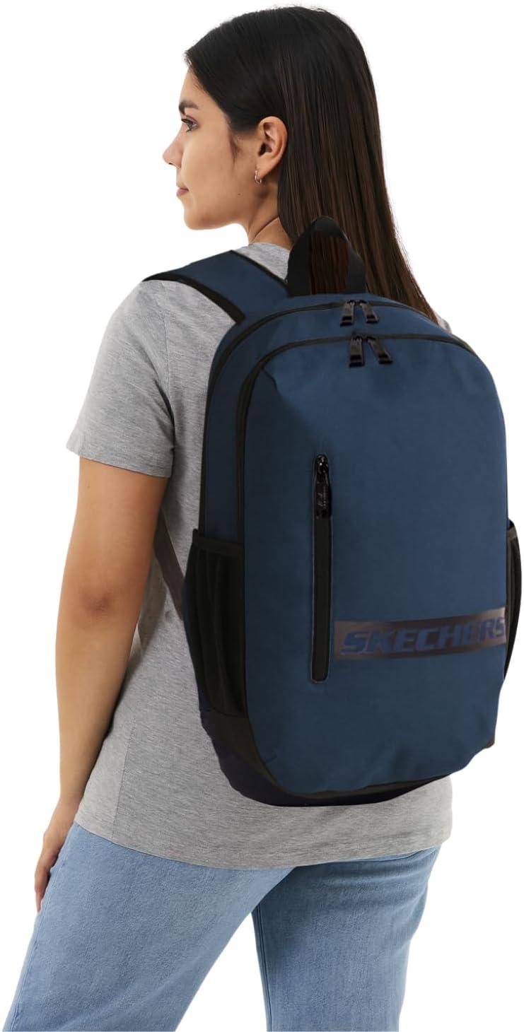 imageSkechers 365 Athletic Travel Backpack for Women ampamp Men College Backpack Multipurpose Back Pack Black ampamp WhiteNavy