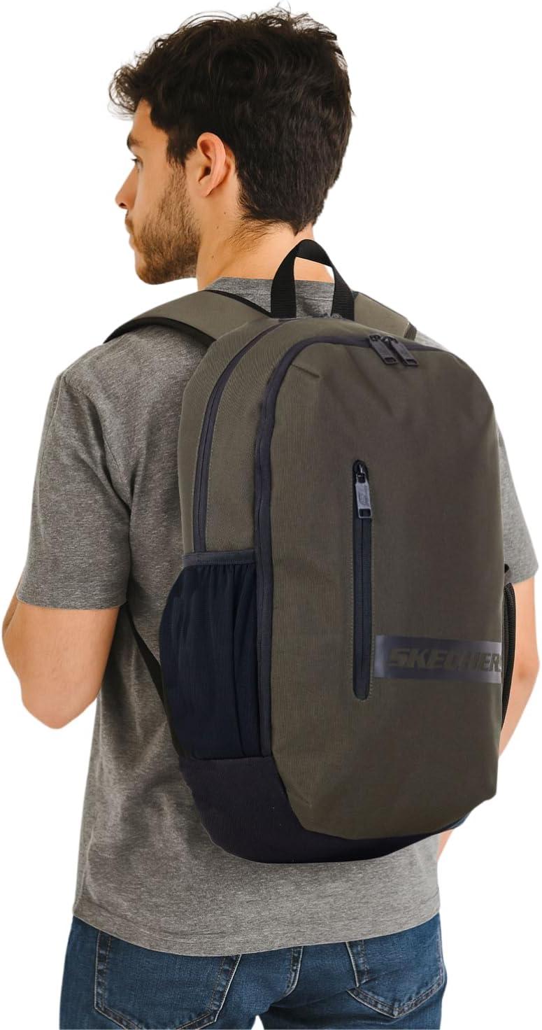 imageSkechers 365 Athletic Travel Backpack for Women ampamp Men College Backpack Multipurpose Back Pack Black ampamp WhiteOlive