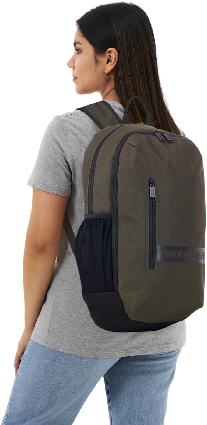 imageSkechers 365 Athletic Travel Backpack for Women ampamp Men College Backpack Multipurpose Back Pack Black ampamp WhiteOlive