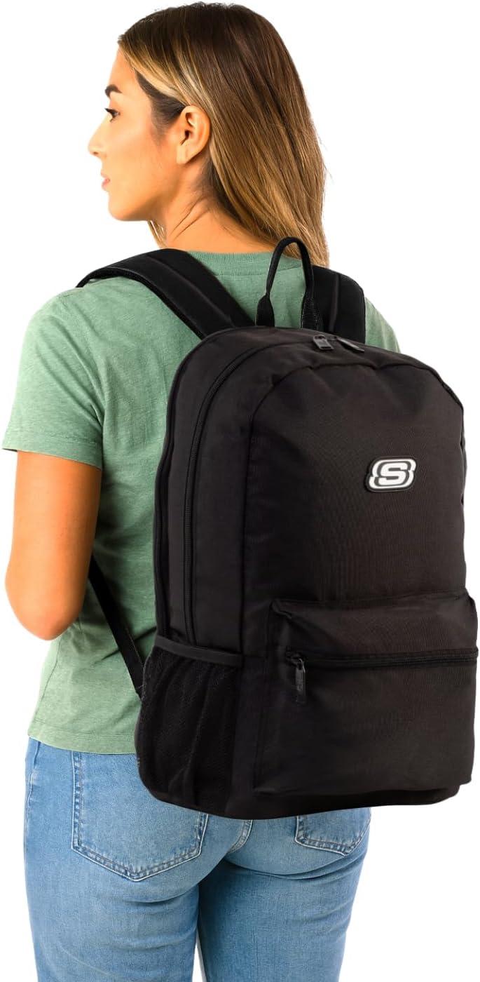 imageSkechers 365 Essential Travel Backpack for Women ampamp Men College Backpack Laptop Bag Multipurpose Back Pack ampamp Book Bag Black ampamp WhiteBlack White