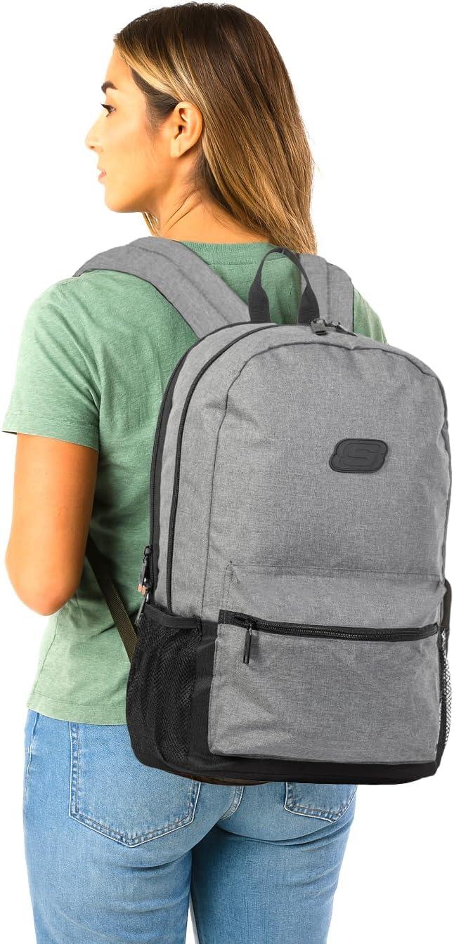 imageSkechers 365 Essential Travel Backpack for Women ampamp Men College Backpack Laptop Bag Multipurpose Back Pack ampamp Book Bag Black ampamp WhiteGrey