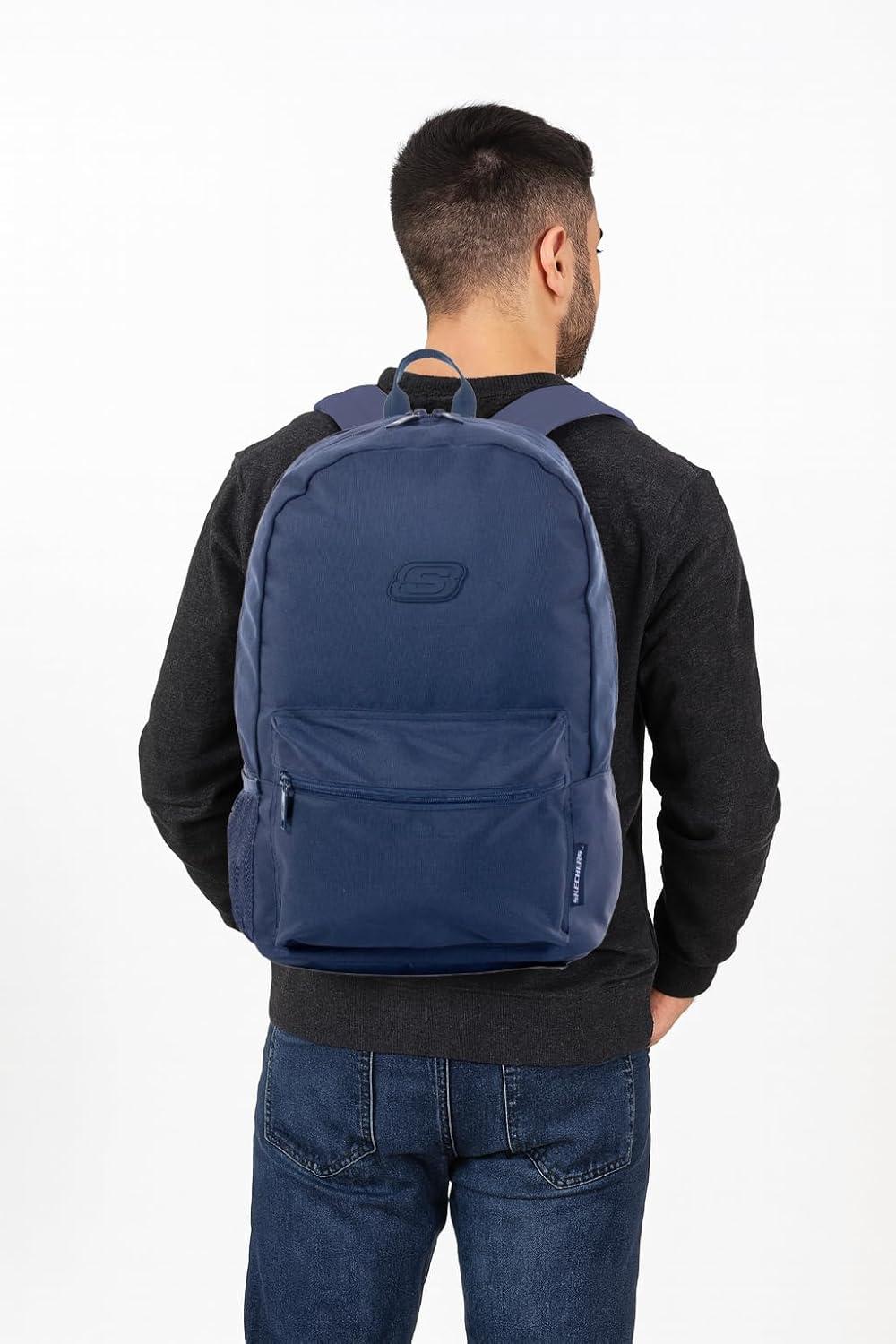 imageSkechers 365 Essential Travel Backpack for Women ampamp Men College Backpack Laptop Bag Multipurpose Back Pack ampamp Book Bag Black ampamp WhiteNavy