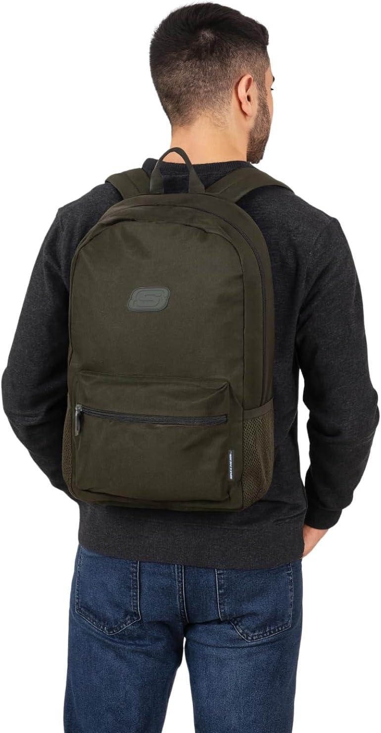 imageSkechers 365 Essential Travel Backpack for Women ampamp Men College Backpack Laptop Bag Multipurpose Back Pack ampamp Book Bag Black ampamp WhiteOlive