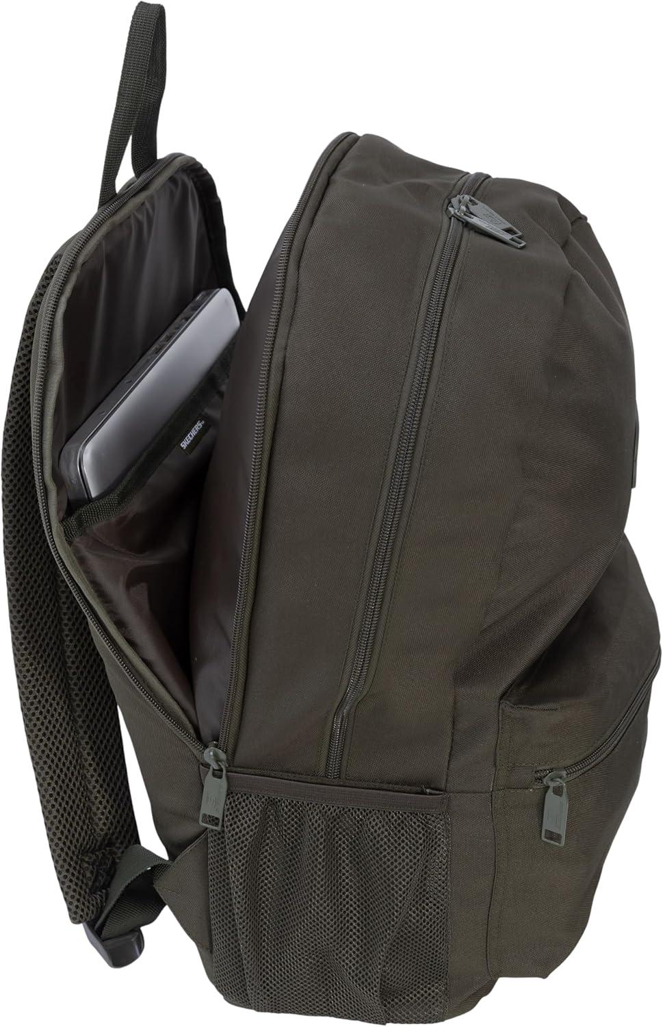 imageSkechers 365 Essential Travel Backpack for Women ampamp Men College Backpack Laptop Bag Multipurpose Back Pack ampamp Book Bag Black ampamp WhiteOlive