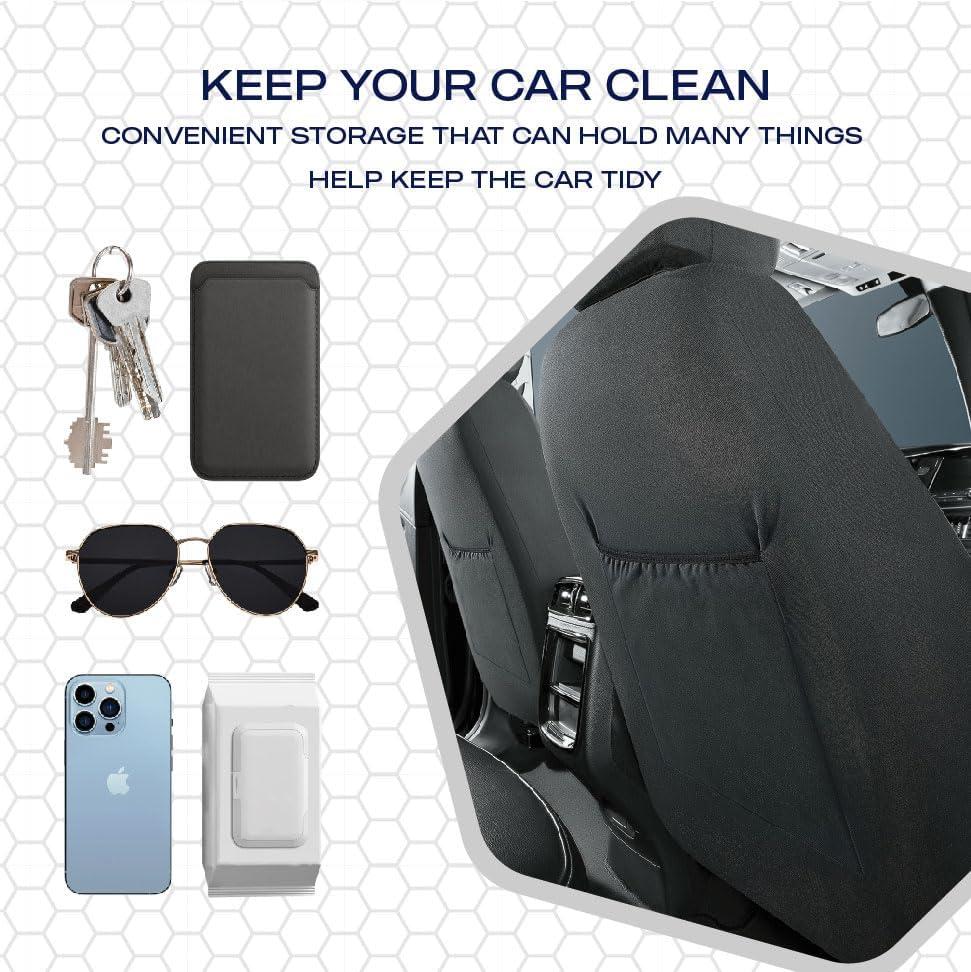 imageSkechers AirCooled Memory Foam Seat CoversMesh Thick Car Seat CoversPiping Leather Car Seat Covers Front SeatsAirbag CompatibleAutomotive Comfort Universal FitMost CarsVansTruckSUVBlackBlack and Beige