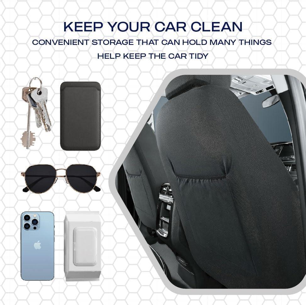 imageSkechers AirCooled Memory Foam Seat CoversMesh Thick Car Seat CoversPiping Leather Car Seat Covers Front SeatsAirbag CompatibleAutomotive Comfort Universal FitMost CarsVansTruckSUVBlackBlack and Beige