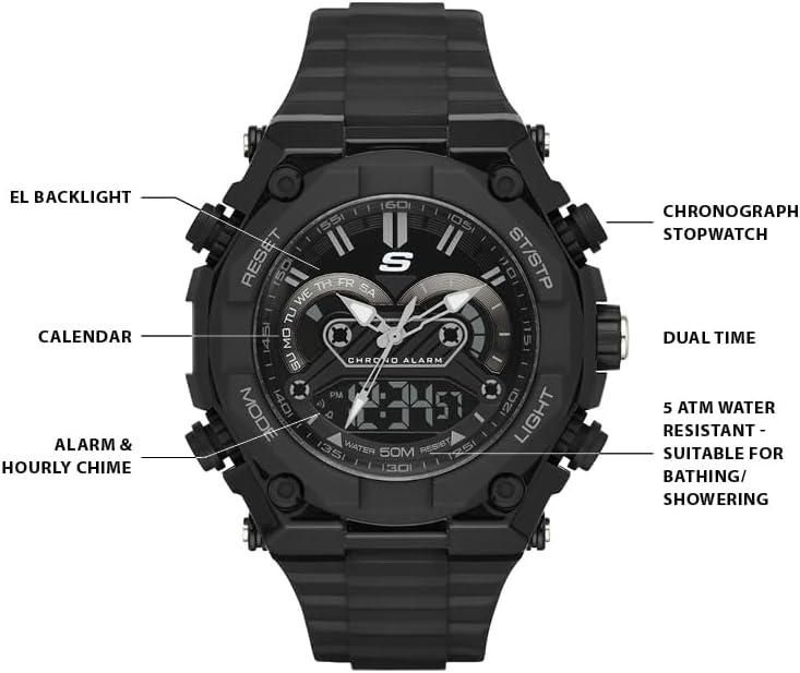 imageSkechers AnalogDigital Watch for MenEl Segundo Black