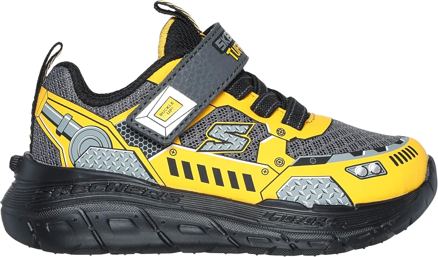 imageSkechers Boys CreatureLightsCharcoalYellow
