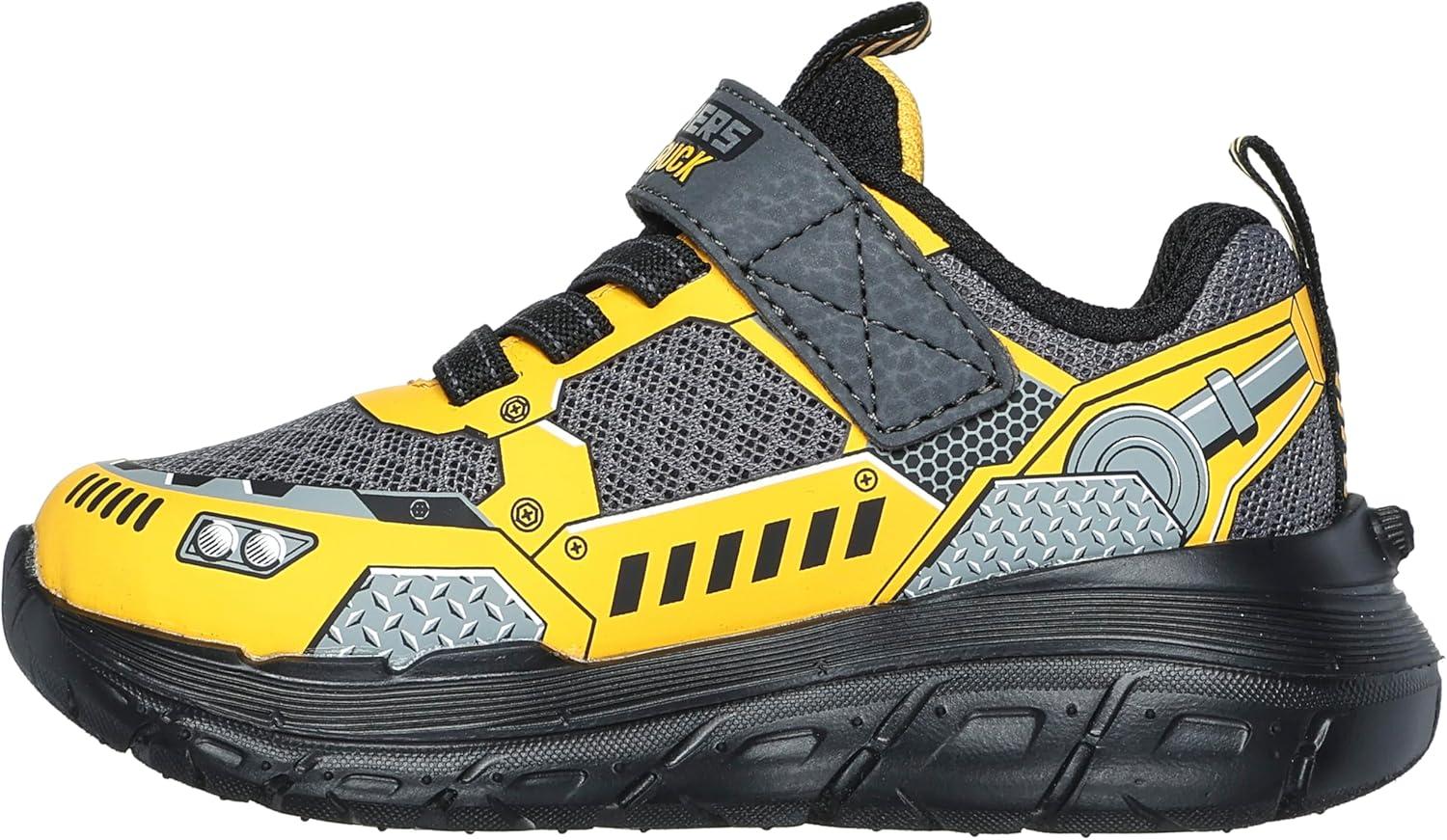 imageSkechers Boys CreatureLightsCharcoalYellow