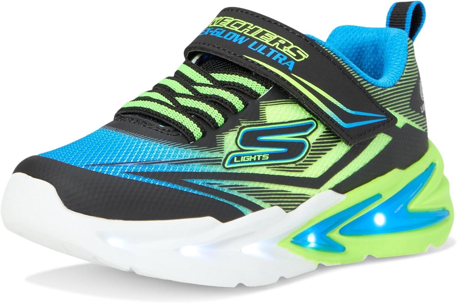 imageSkechers Boys FlexGlow UltraBlackBlueLime