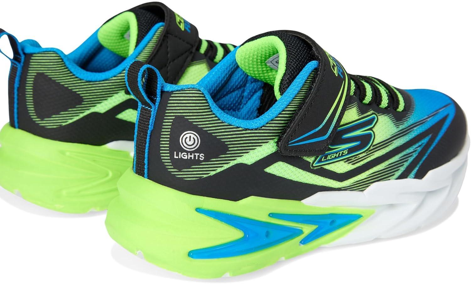 imageSkechers Boys FlexGlow UltraBlackBlueLime