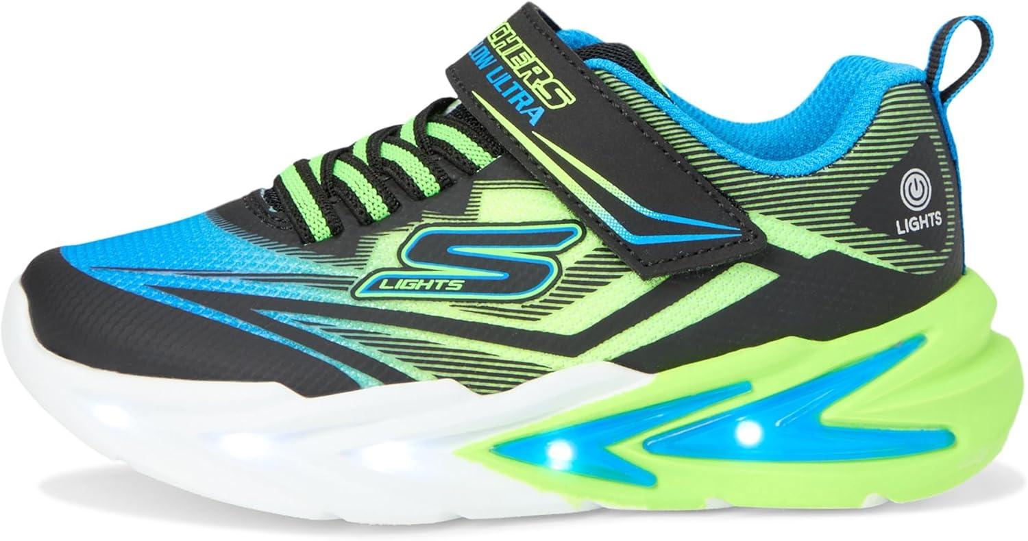 imageSkechers Boys FlexGlow UltraBlackBlueLime