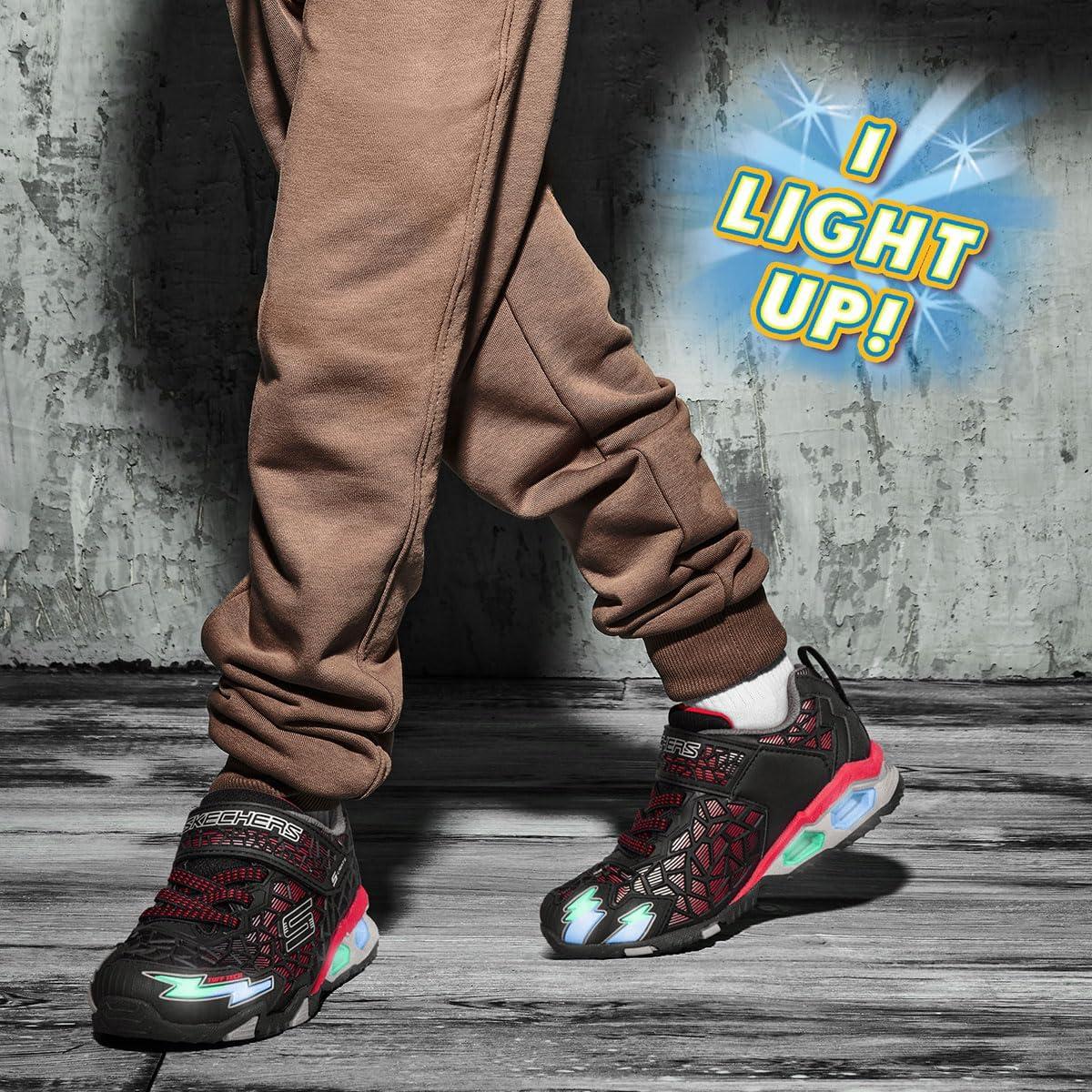 imageSkechers Boys Hydro Lights Tuff Force SneakerSneakerBlackRed