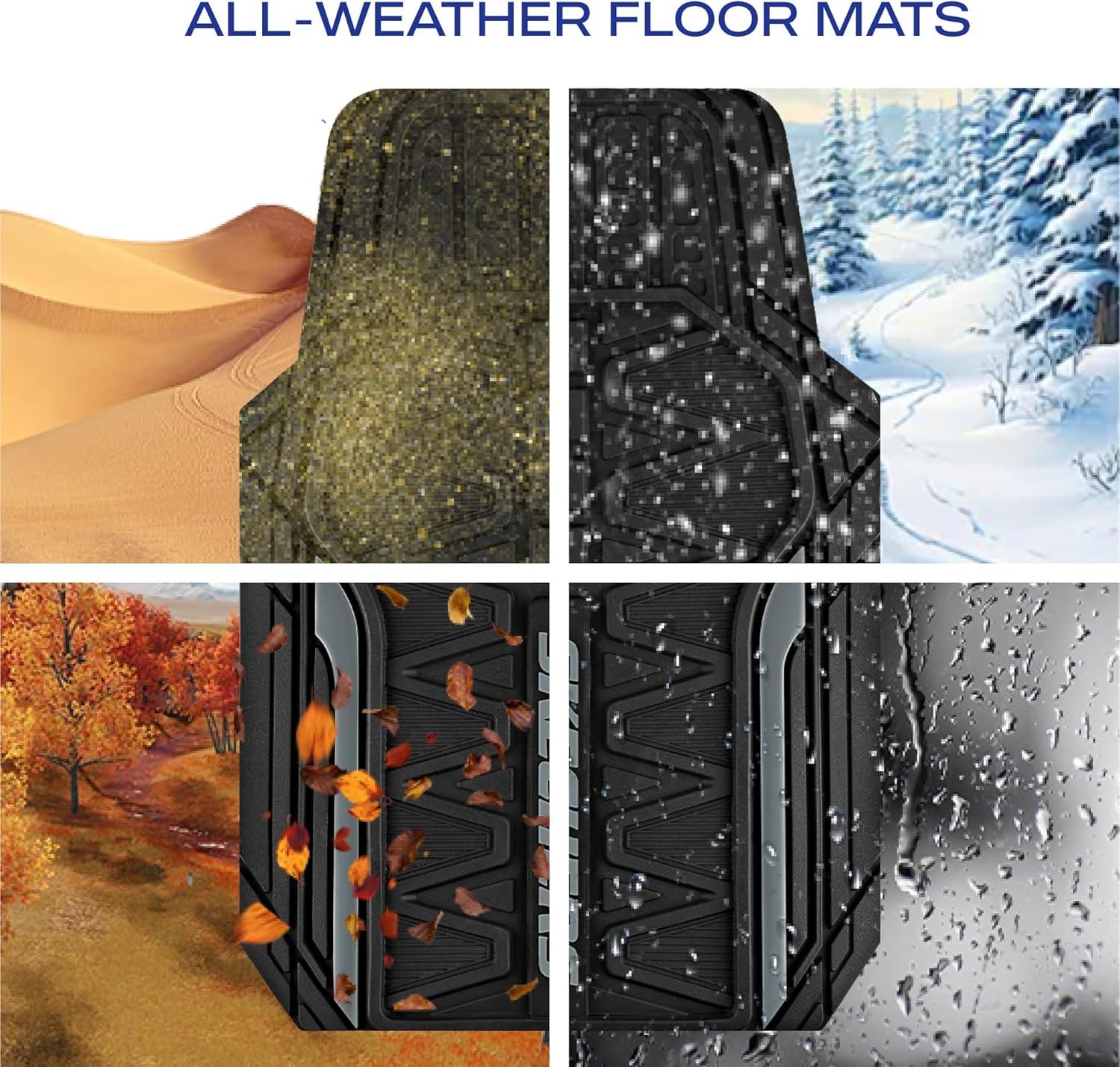 imageSkechers Car Floor MatsHeavy Duty Rubber Car Mats Full SetAll Weather Floor MatsWaterproof Trim to Fit Universal Floor Liner Car AccessoriesAutomotive Floor Mats for Cars Trucks SUVBlueGrey