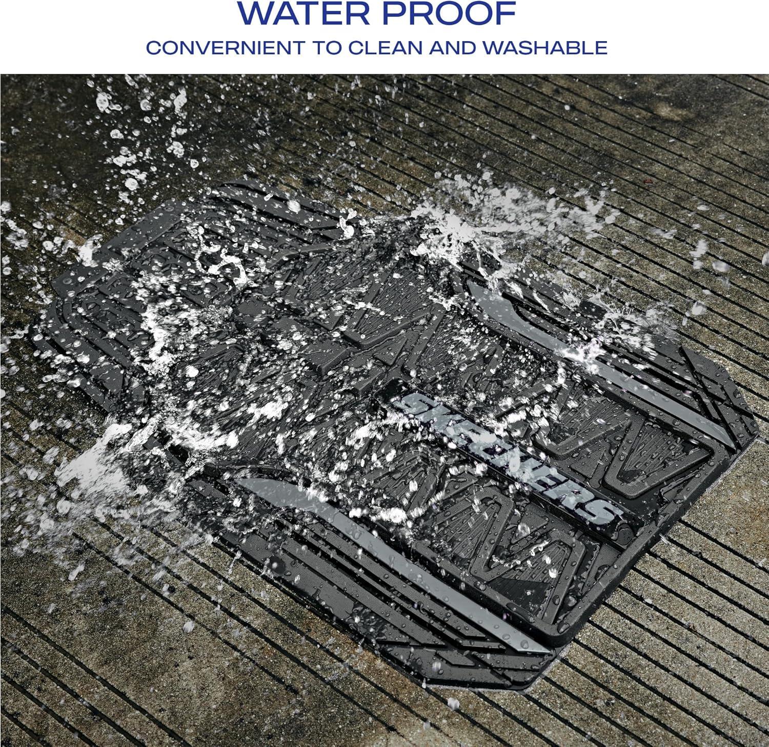 imageSkechers Car Floor MatsHeavy Duty Rubber Car Mats Full SetAll Weather Floor MatsWaterproof Trim to Fit Universal Floor Liner Car AccessoriesAutomotive Floor Mats for Cars Trucks SUVBlueGrey