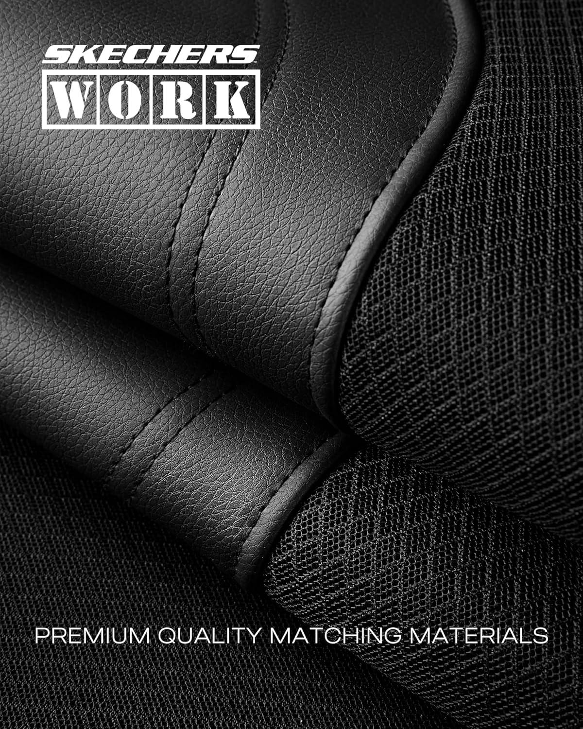 imageSkechers Car Seat Covers Work Leather Seat Covers 5Times Stronger Builtin Webbing Oxford Fabric Front Seat Cover Airbag Compatible Automotive Comfort for Cars Trucks SUVsBlackBlackRed
