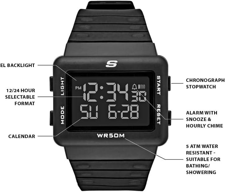 imageSkechers Casual Digital Watch for MenLarson Black