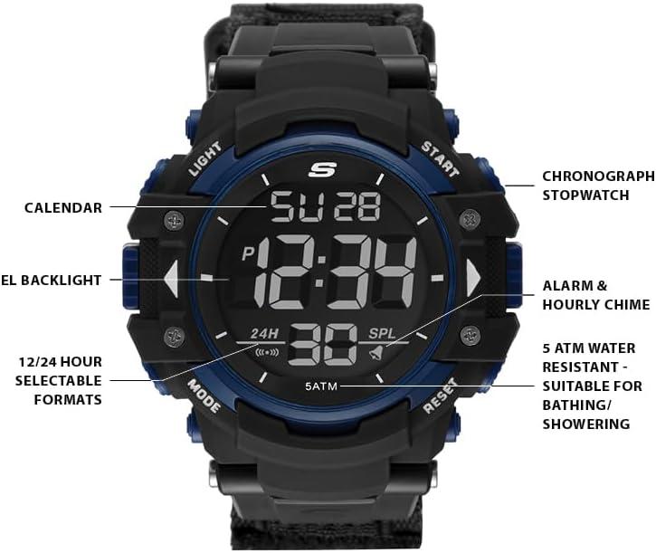 imageSkechers Digital Sports Watch for MenKeats BlackBlue