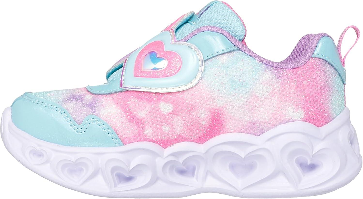 imageSkechers Girls Heart Lights Lovin ReflectiTurquoiseLavender