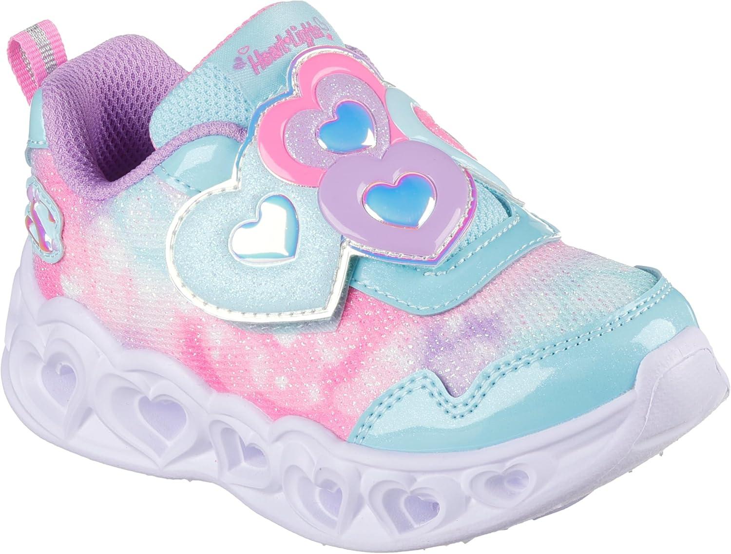 imageSkechers Girls Heart Lights Lovin ReflectiTurquoiseLavender