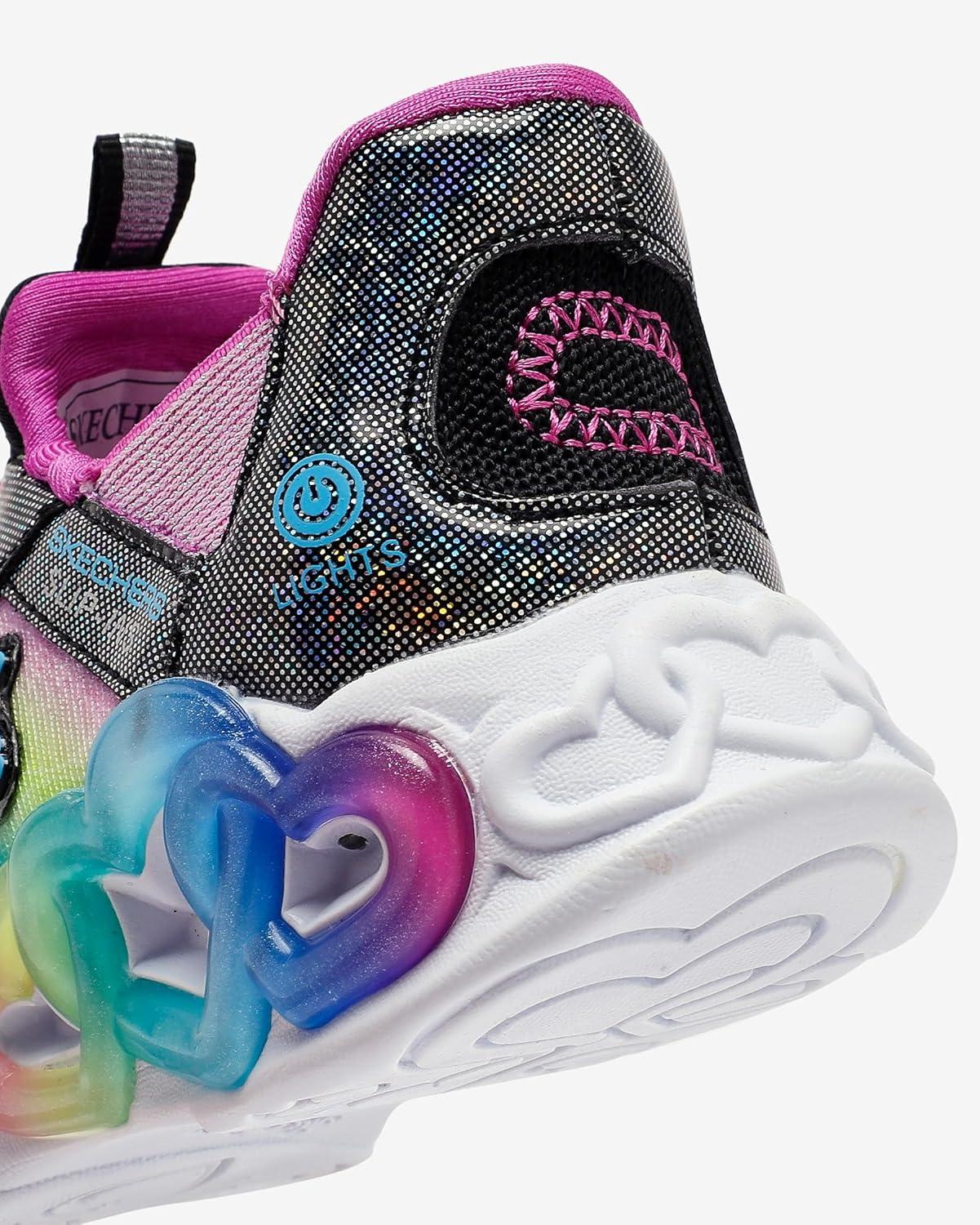 imageSkechers Girls Infinite Heart LightsEternal ShimmerBlackMulti