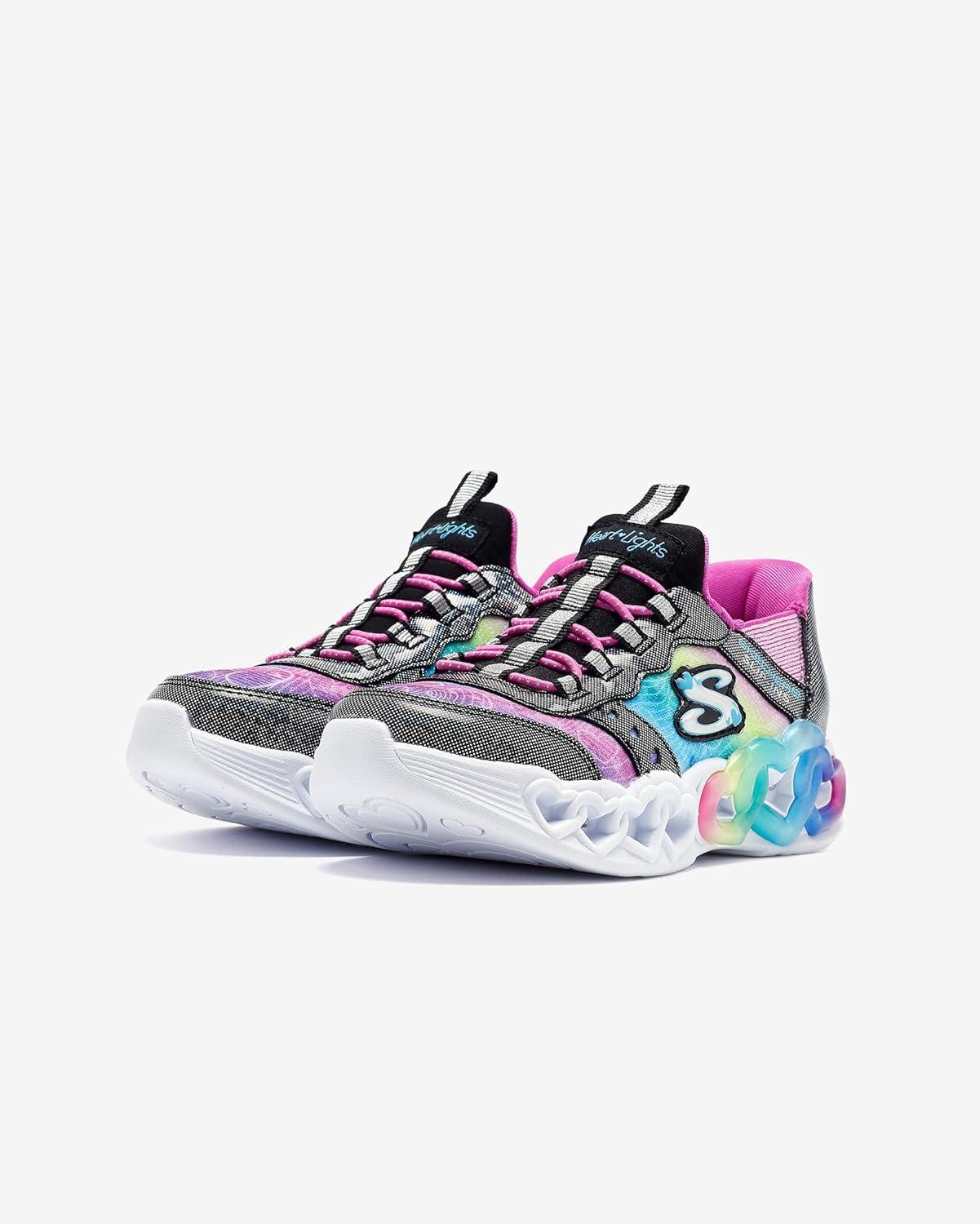 imageSkechers Girls Infinite Heart LightsEternal ShimmerBlackMulti