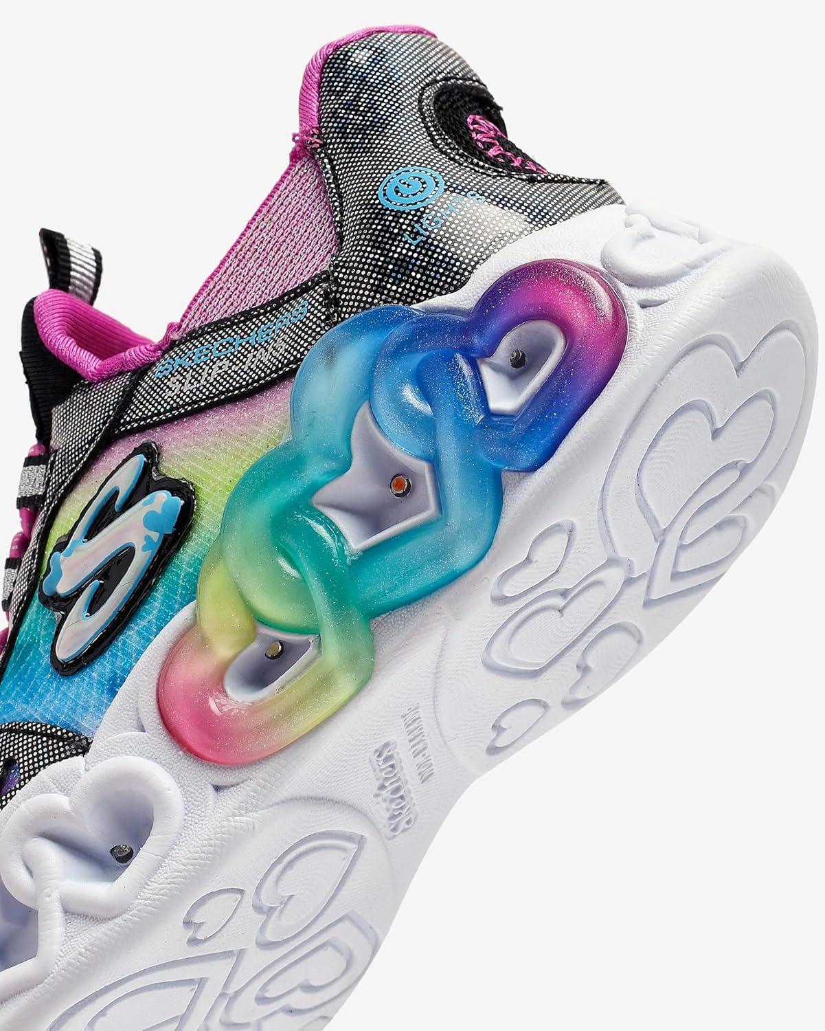 imageSkechers Girls Infinite Heart LightsEternal ShimmerBlackMulti