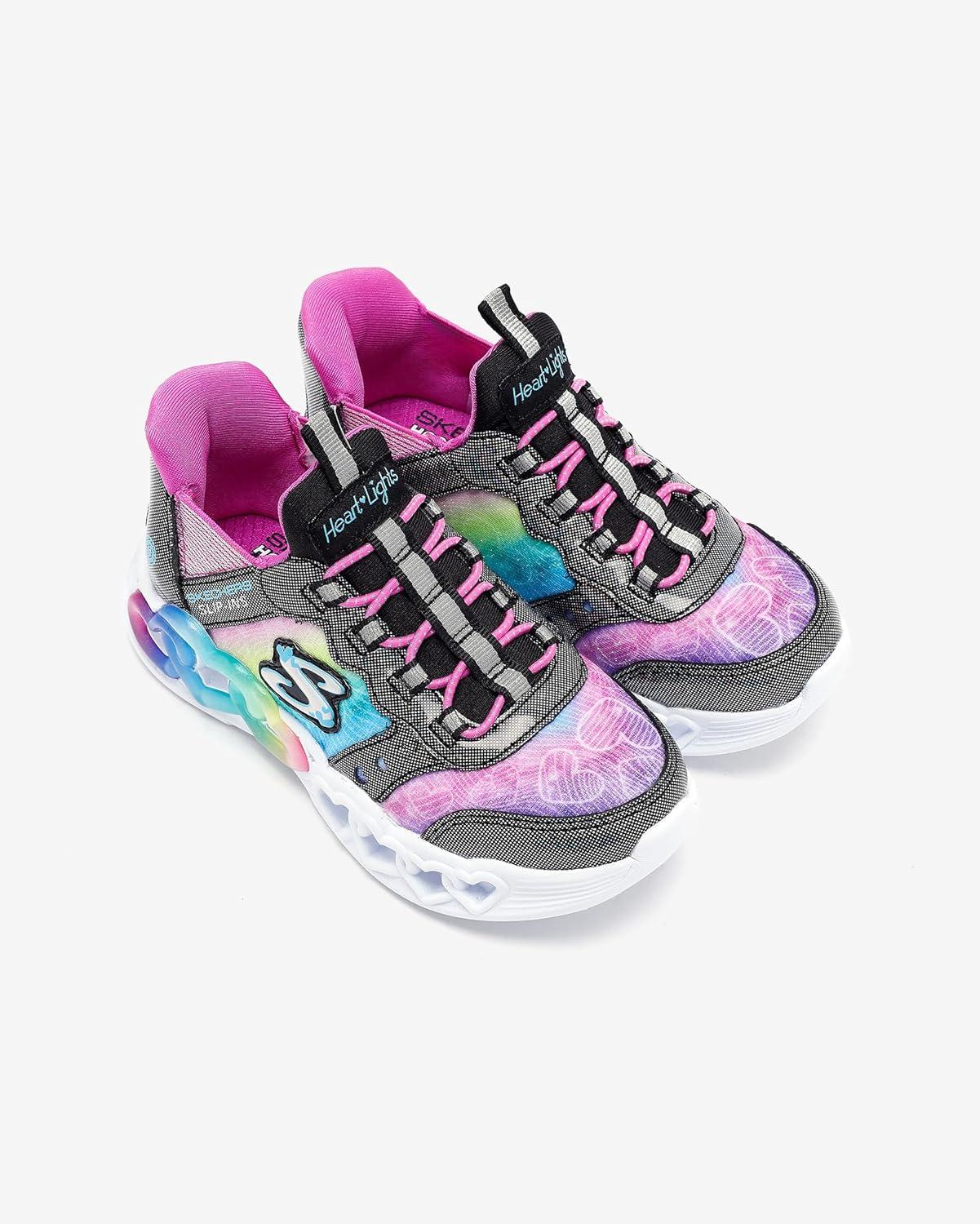 imageSkechers Girls Infinite Heart LightsEternal ShimmerBlackMulti
