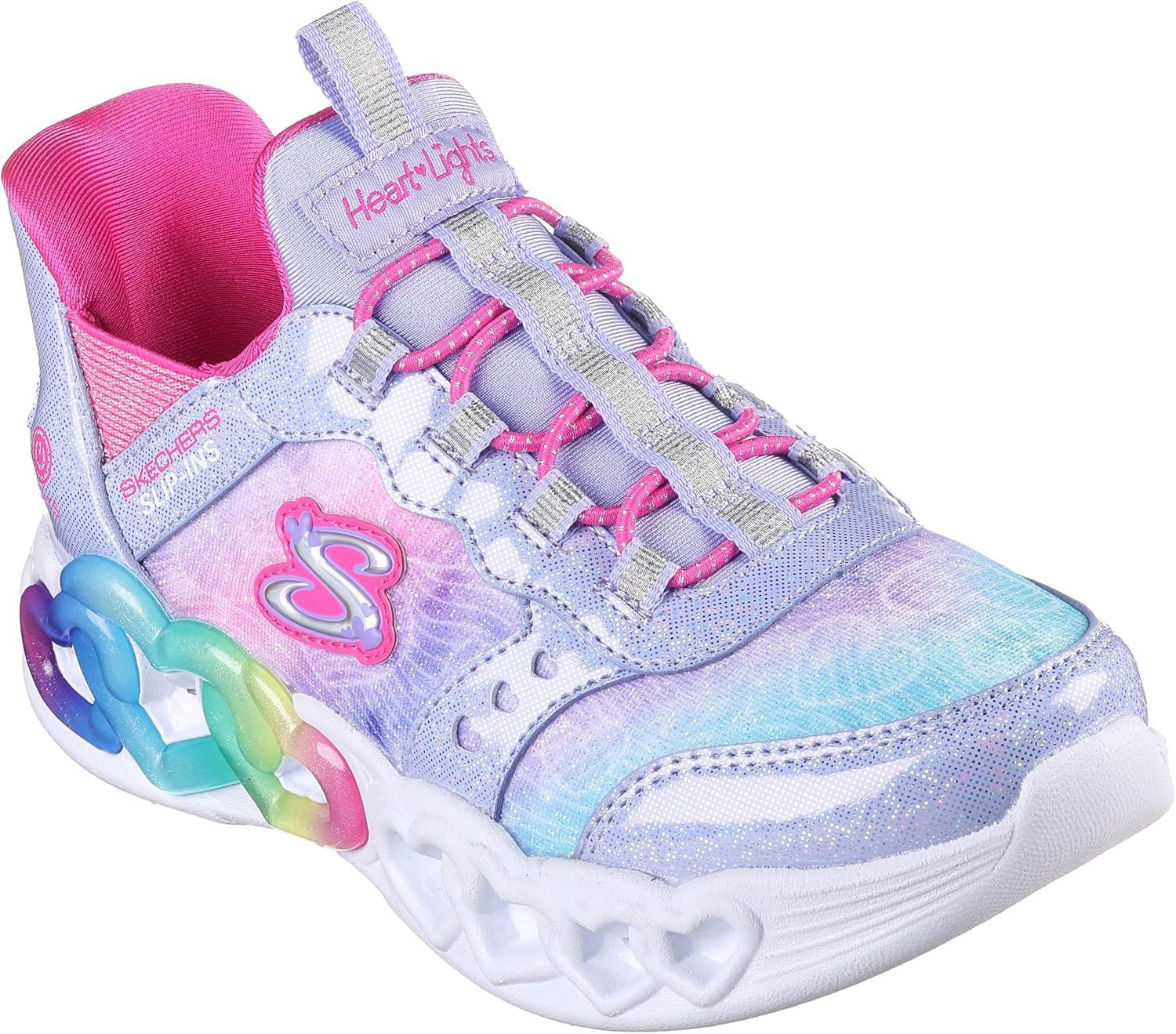 imageSkechers Girls Infinite Heart LightsEternal ShimmerLavenderMulti