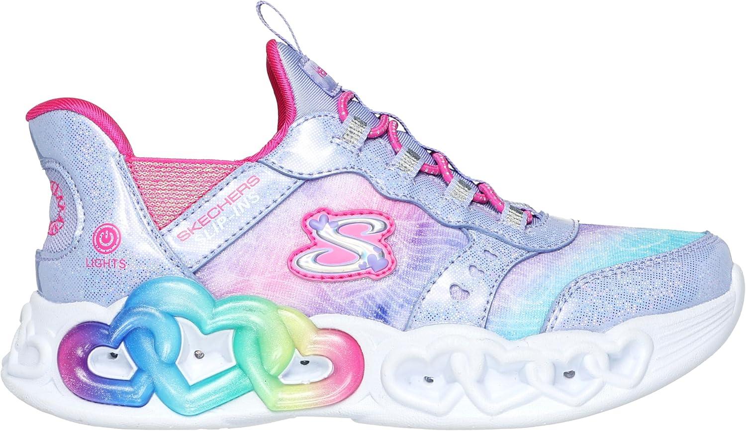 imageSkechers Girls Infinite Heart LightsEternal ShimmerLavenderMulti