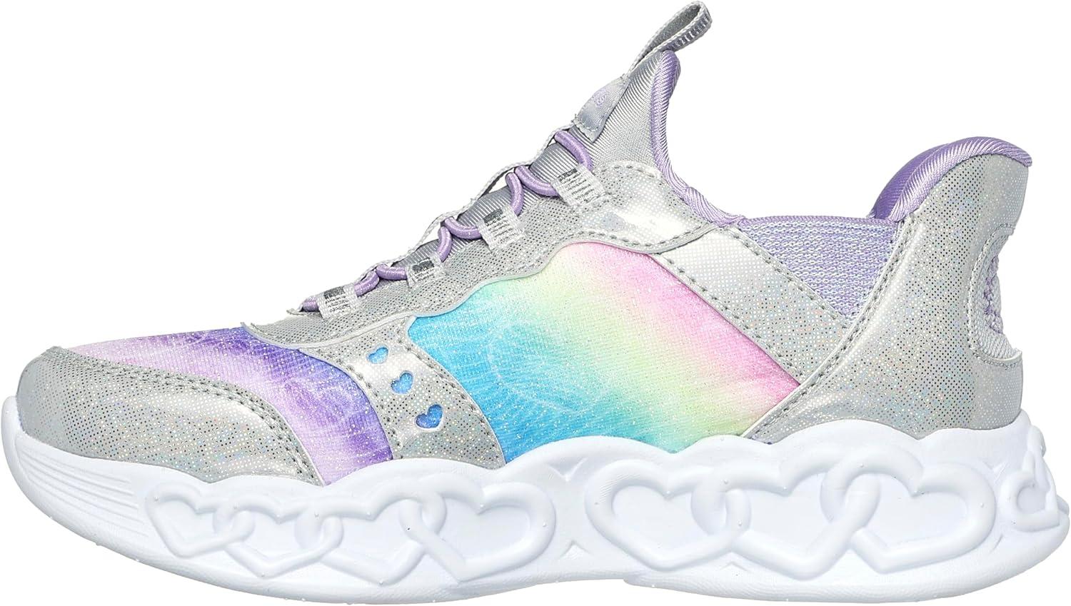 imageSkechers Girls Infinite Heart LightsEternal ShimmerSilverMulti