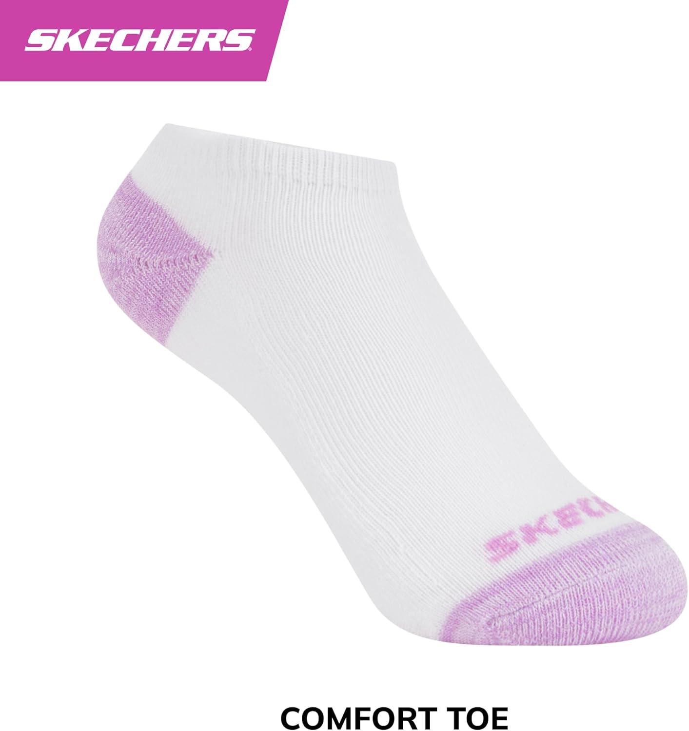 imageSkechers Girls Performance Everyday Wear No Show Socks 10PackWhite Multicolor