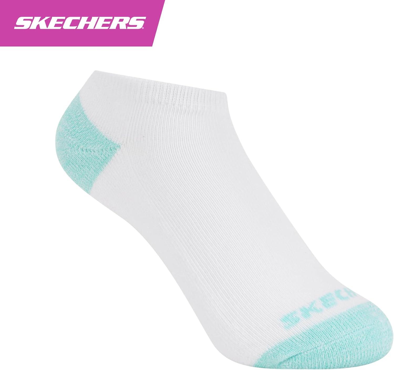 imageSkechers Girls Performance Everyday Wear No Show Socks 10PackWhite Multicolor