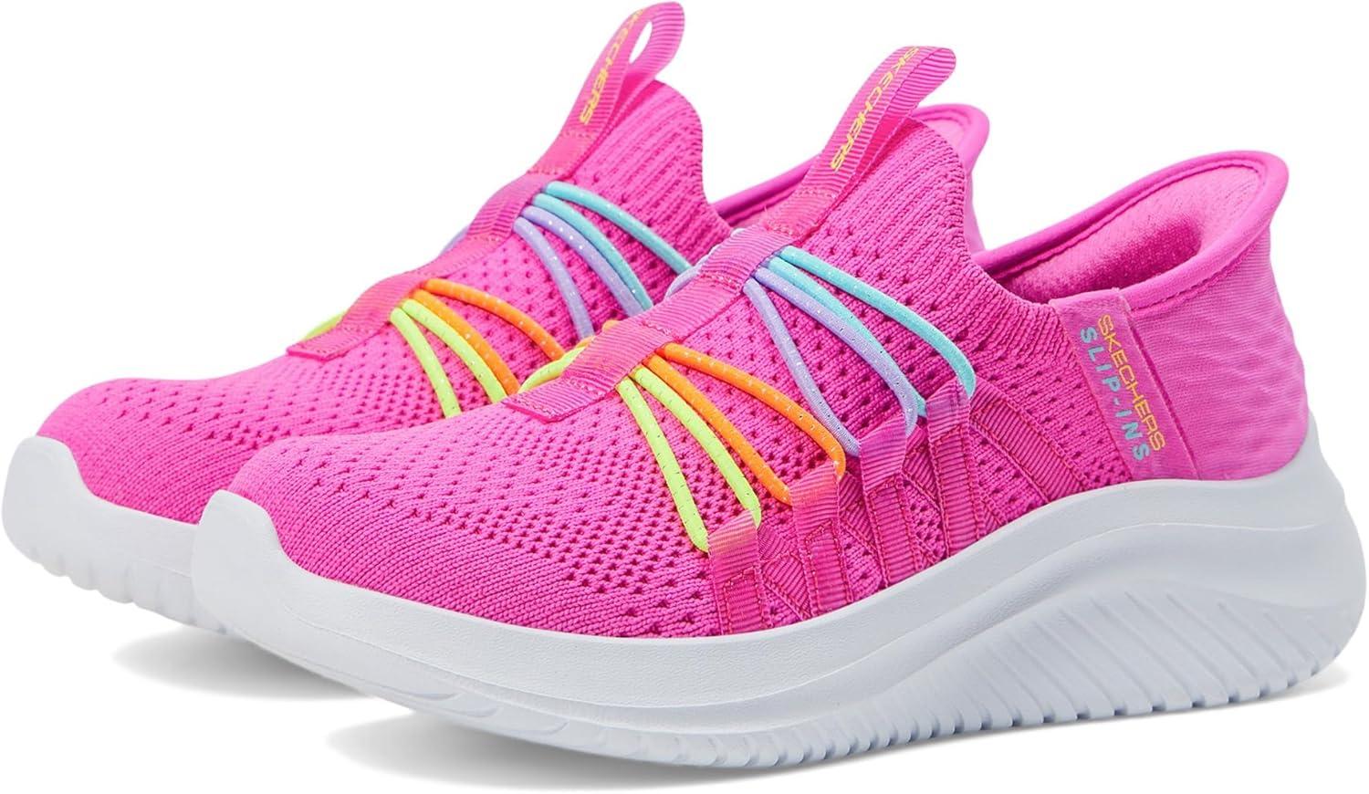 imageSkechers Girls Ultra Flex 30 Bungee FunHot PinkMulti