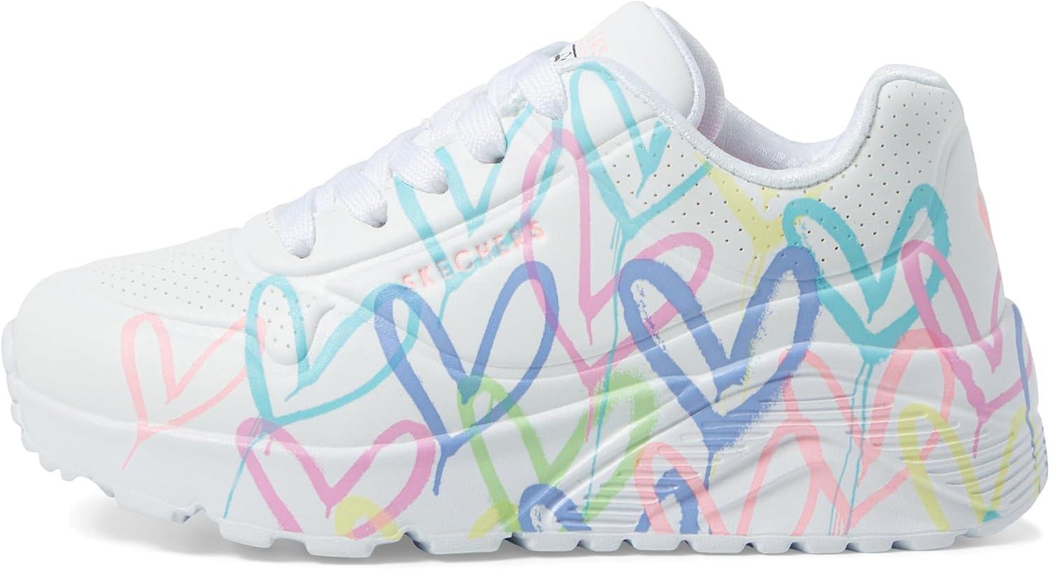 imageSkechers Girls Uno Lite spread the LoveWhitePurpleTurquoise