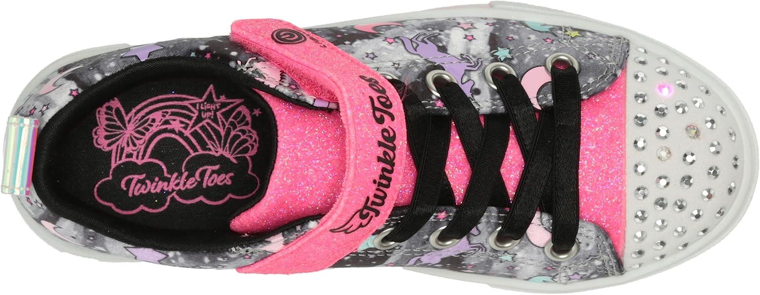 imageSkechers Kids Girls Twinkle Sparks Ice Heather LightUp Sneakers Cushioned Comfort Flexible SoleBlackMulti