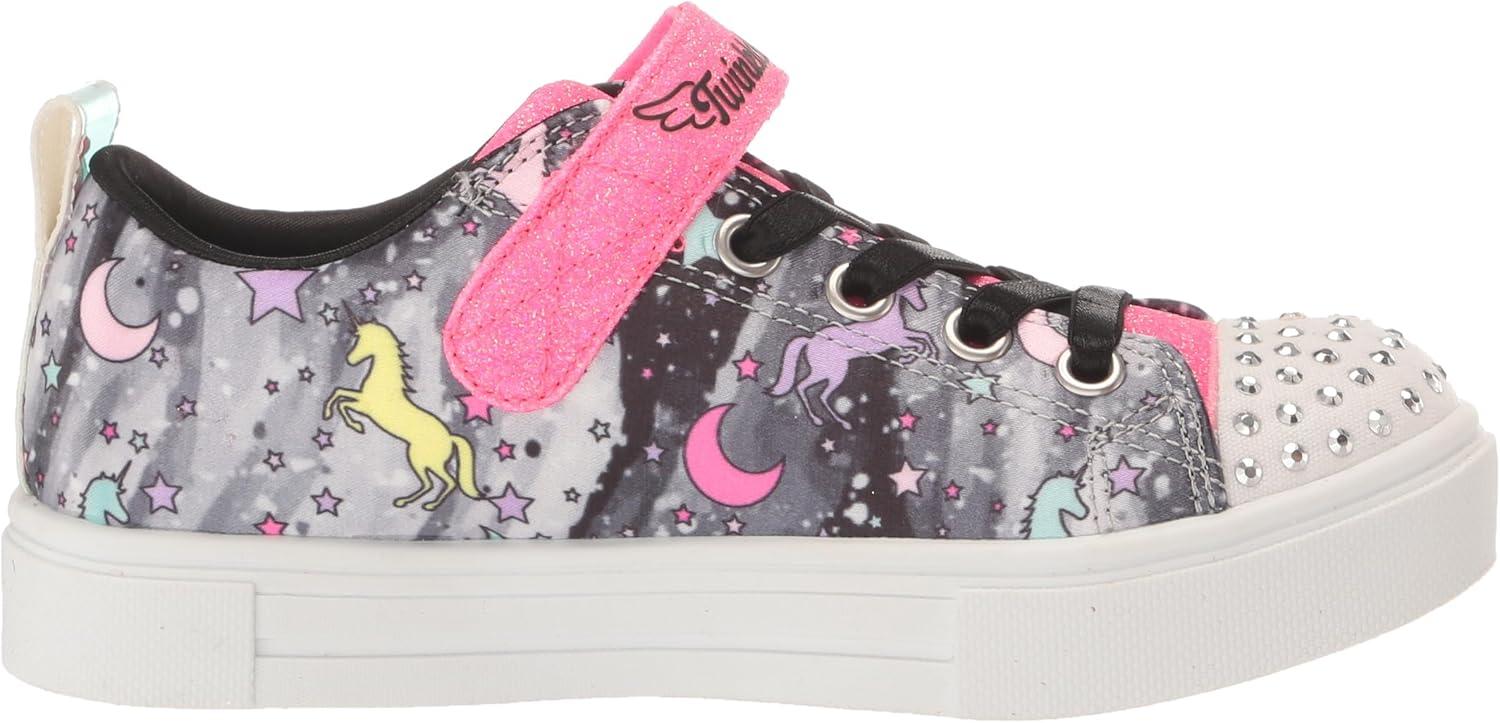 imageSkechers Kids Girls Twinkle Sparks Ice Heather LightUp Sneakers Cushioned Comfort Flexible SoleBlackMulti