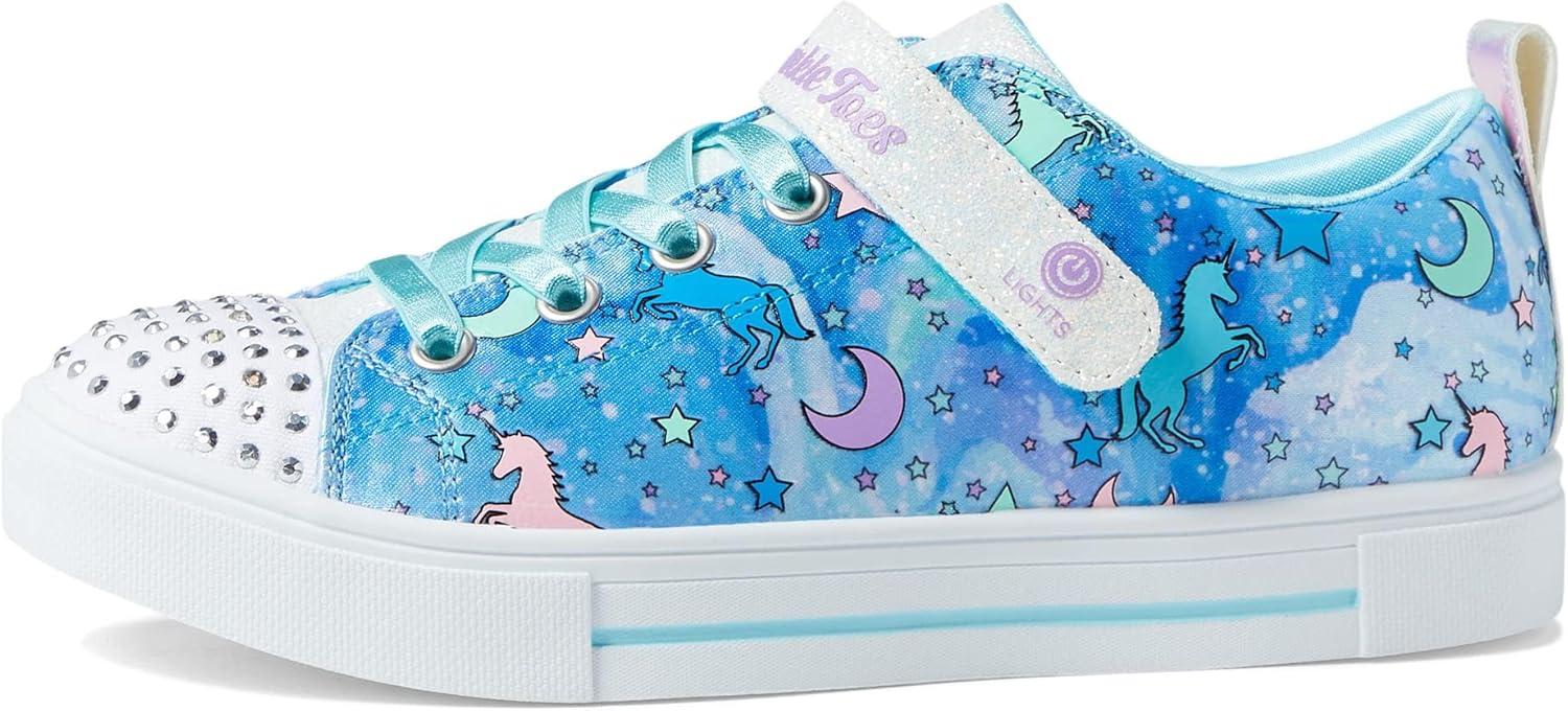 imageSkechers Kids Girls Twinkle Sparks Ice Heather LightUp Sneakers Cushioned Comfort Flexible SoleBlueMulti