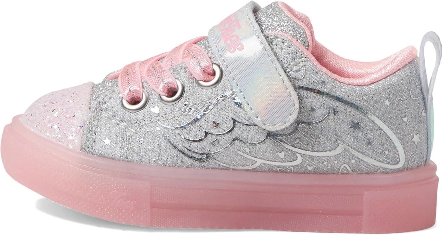 imageSkechers Kids Girls Twinkle Sparks Ice Heather LightUp Sneakers Cushioned Comfort Flexible SoleGreyPink