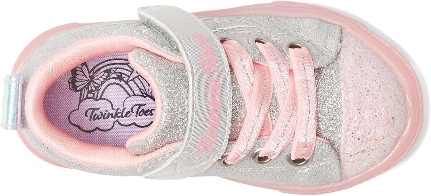 imageSkechers Kids Girls Twinkle Sparks Ice Heather LightUp Sneakers Cushioned Comfort Flexible SoleGreyPink