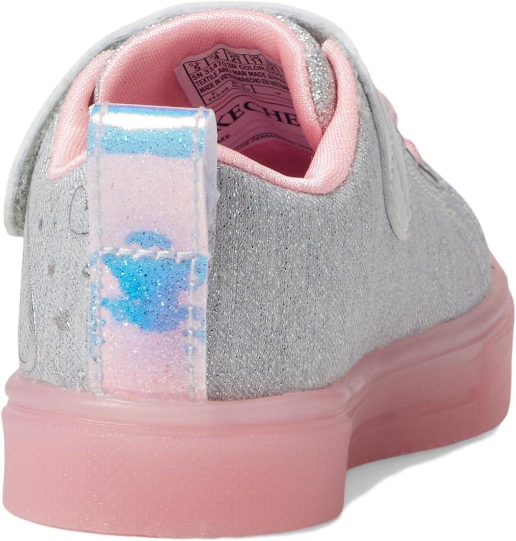 imageSkechers Kids Girls Twinkle Sparks Ice Heather LightUp Sneakers Cushioned Comfort Flexible SoleGreyPink