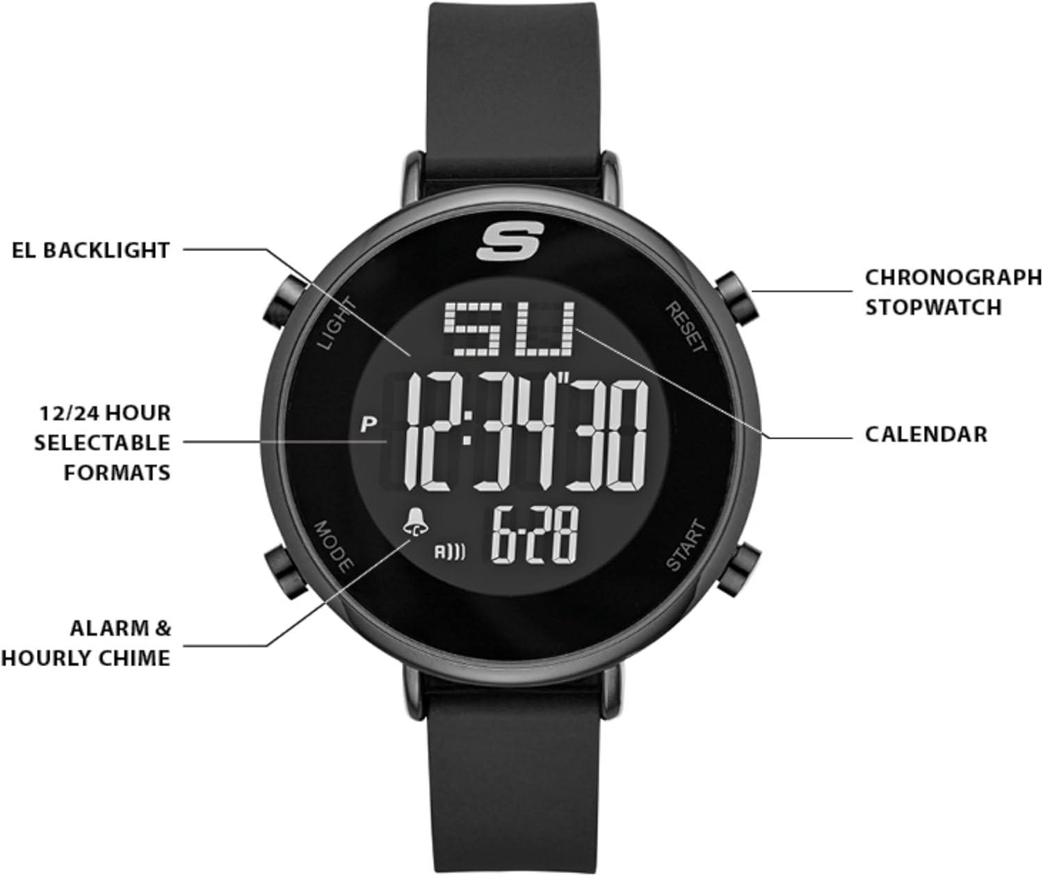 imageSkechers Magnolia Digital Silicone Watch for WomenBlack