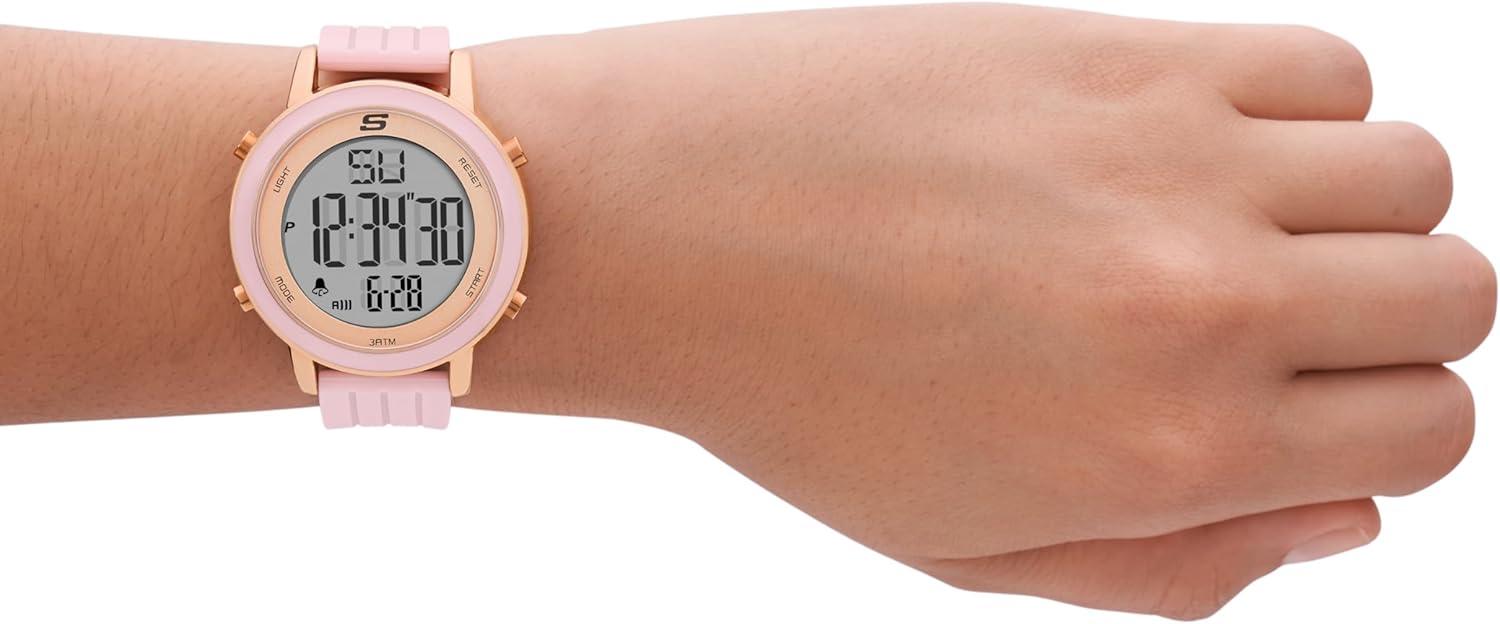 imageSkechers Magnolia Digital Silicone Watch for WomenRose Gold Pink