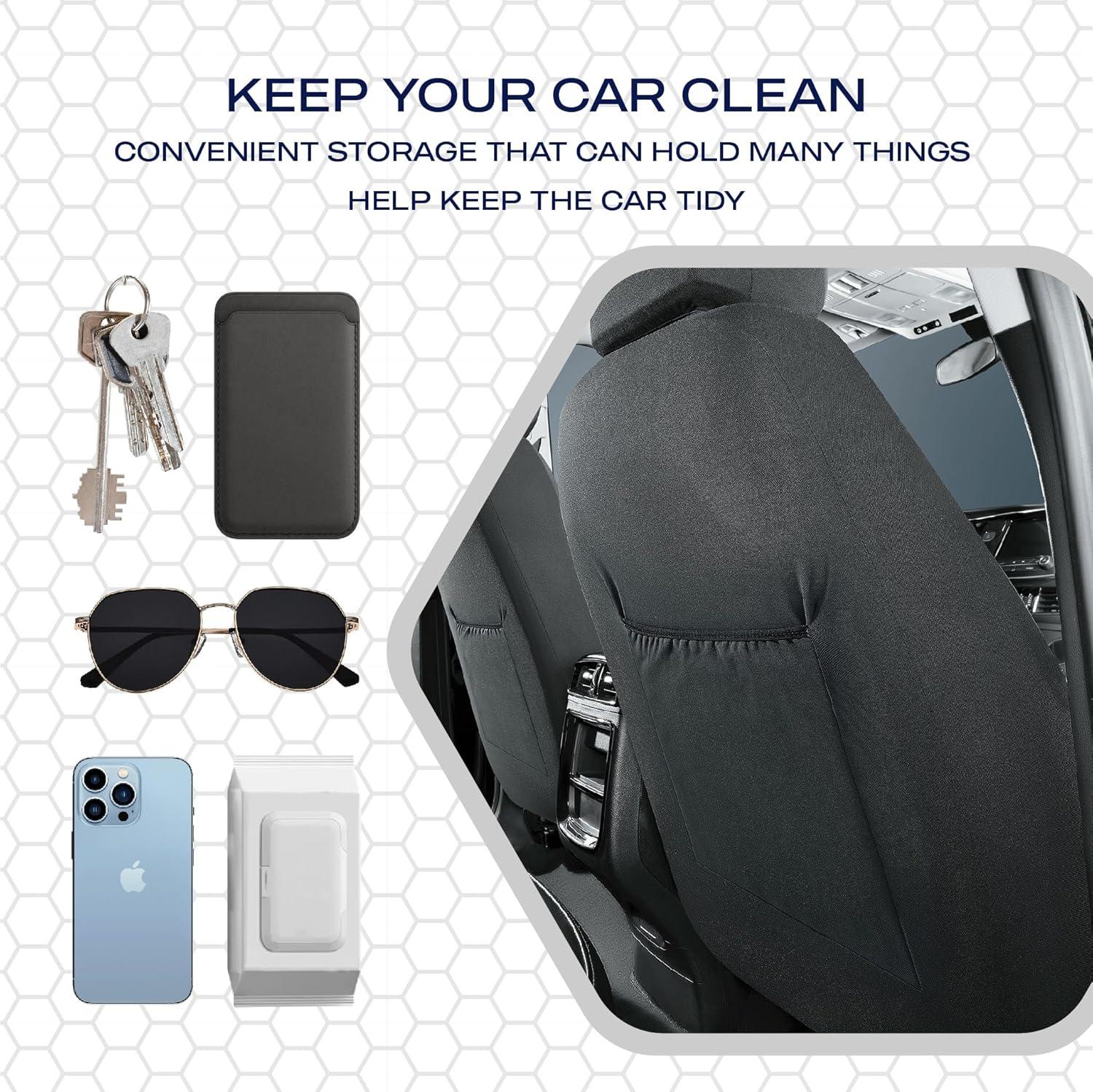 imageSkechers Memory Foam Car Seat Covers Air Cool Mesh Thick Seat Covers Car Seat Full Sets Airbag Compatible Automotive Comfort Protection for Most CarsVansTrucks SUVsRedBlackBlack