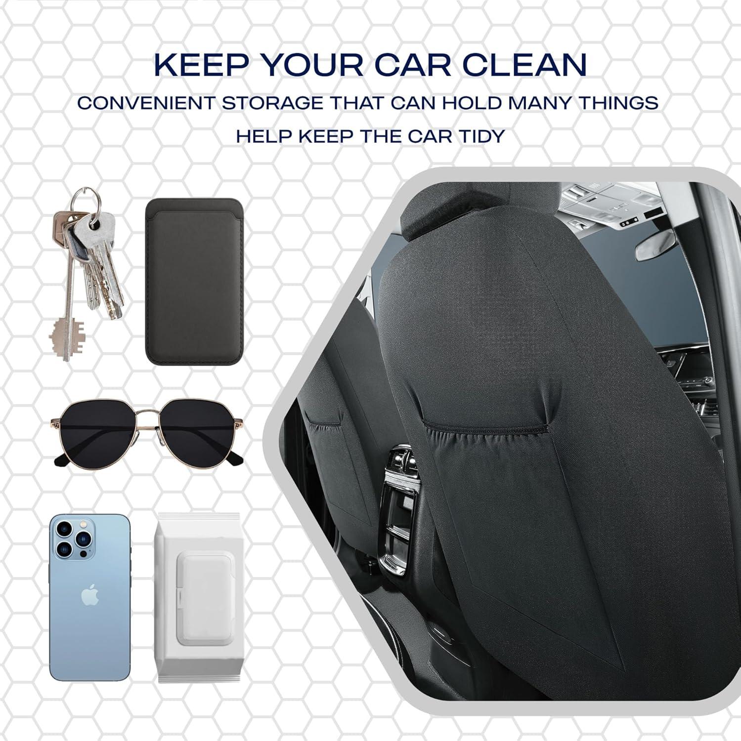 imageSkechers Memory Foam Car Seat Covers Air Cool Mesh Thick Seat Covers Car Seat Full Sets Airbag Compatible Automotive Comfort Protection for Most CarsVansTrucks SUVsRedBlackPurple