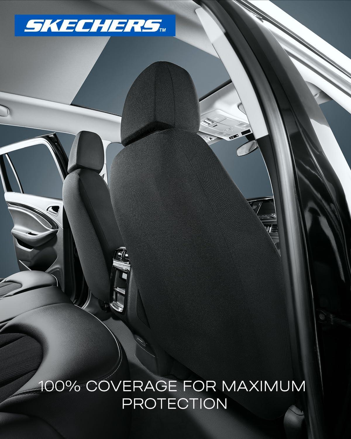 imageSkechers Memory Foam Car Seat Covers Air Cool Mesh Thick Seat Covers Car Seat Full Sets Airbag Compatible Automotive Comfort Protection for Most CarsVansTrucks SUVsRedBlackPink