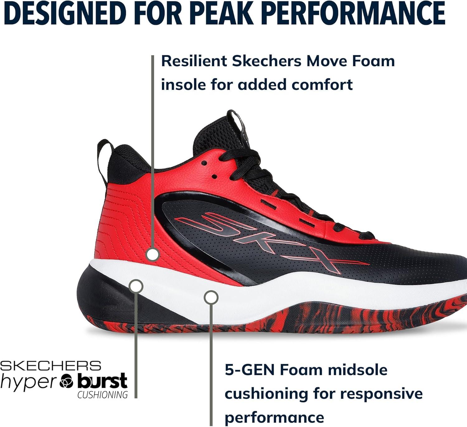 imageSkechers Mens Basketball Skx LeagueBlackRed